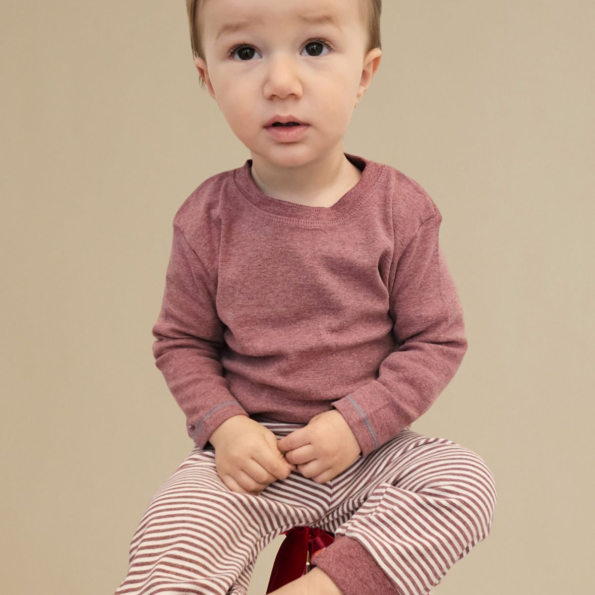 OrganicEra biologische baby-l/s-t-shirt, bordeaux