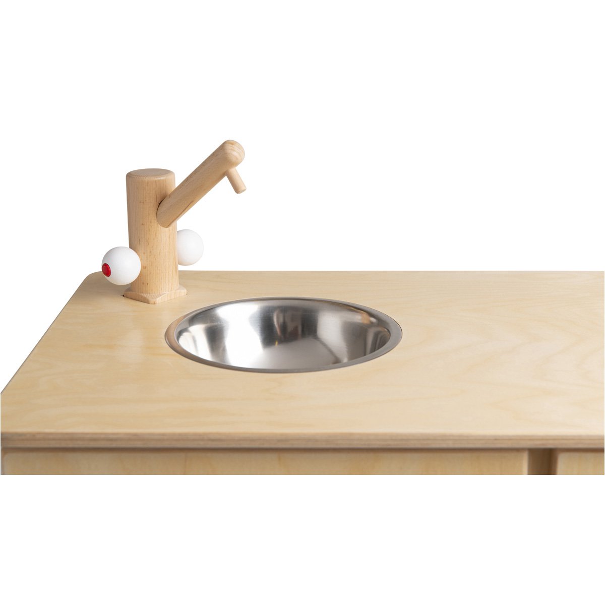 Van Dijk Toys houten speelgoed keuken / keukentje - Naturel met wit (Kinderopvang kwaliteit)