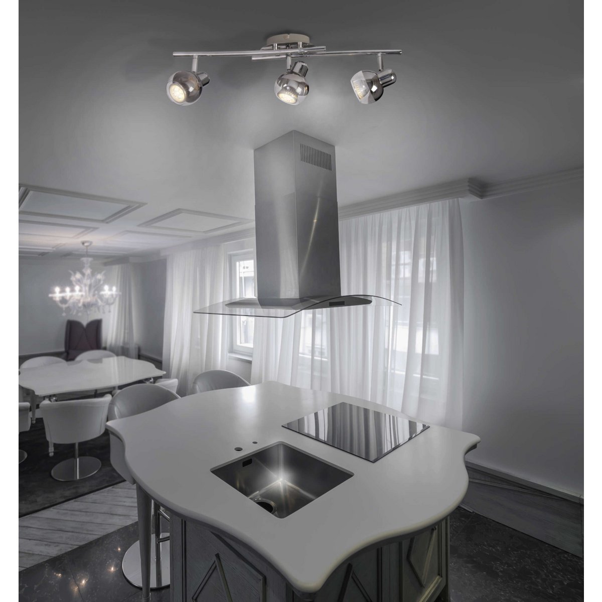 3 LED wand- en plafondlampen "Boccia"