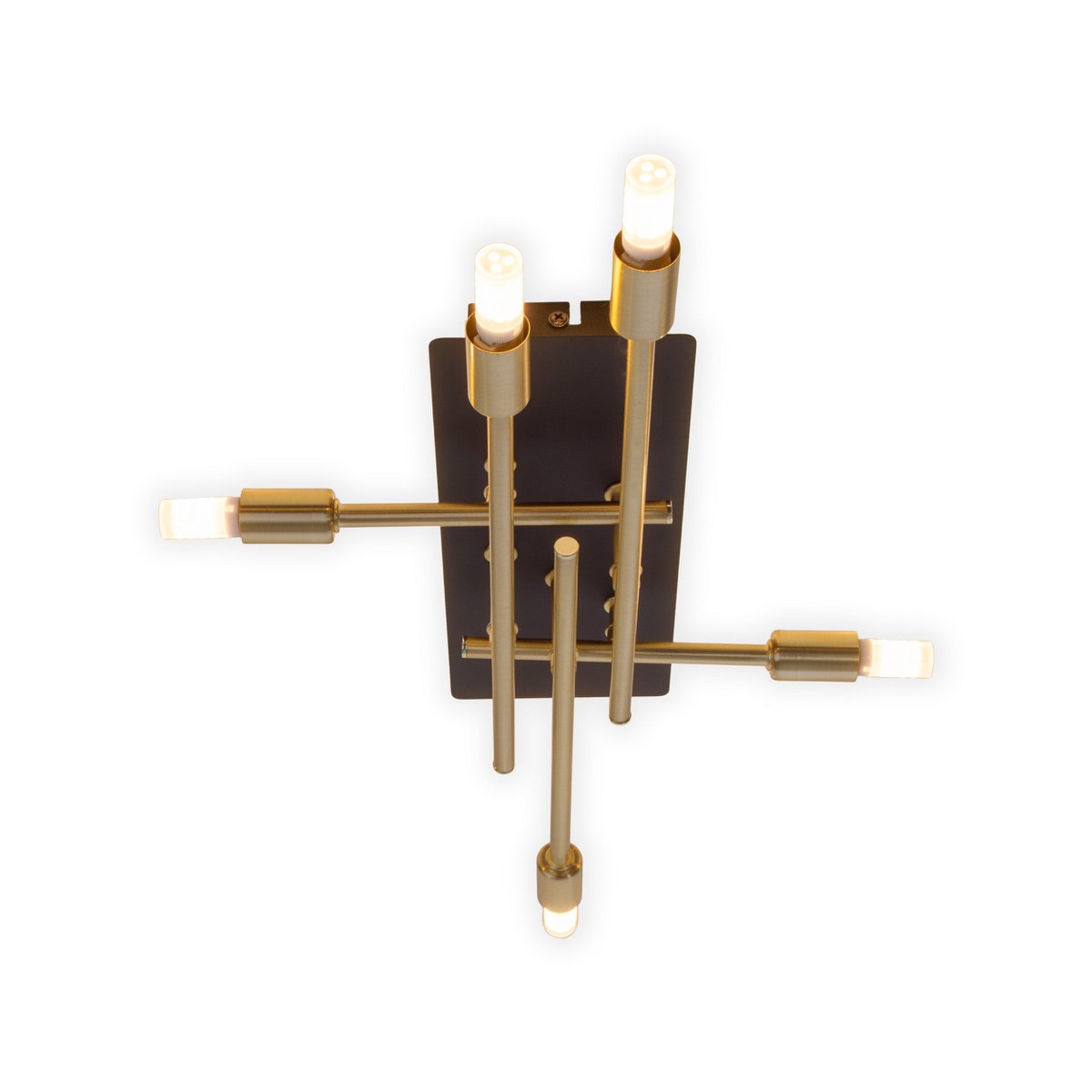 LED -plafondlamp "Ancona" met achtergrondverlichting gemaakt van metaal in zwart en messing, G9 -versies, lamp voor woonkamer, eetkamer, gang en kantoor, ca.