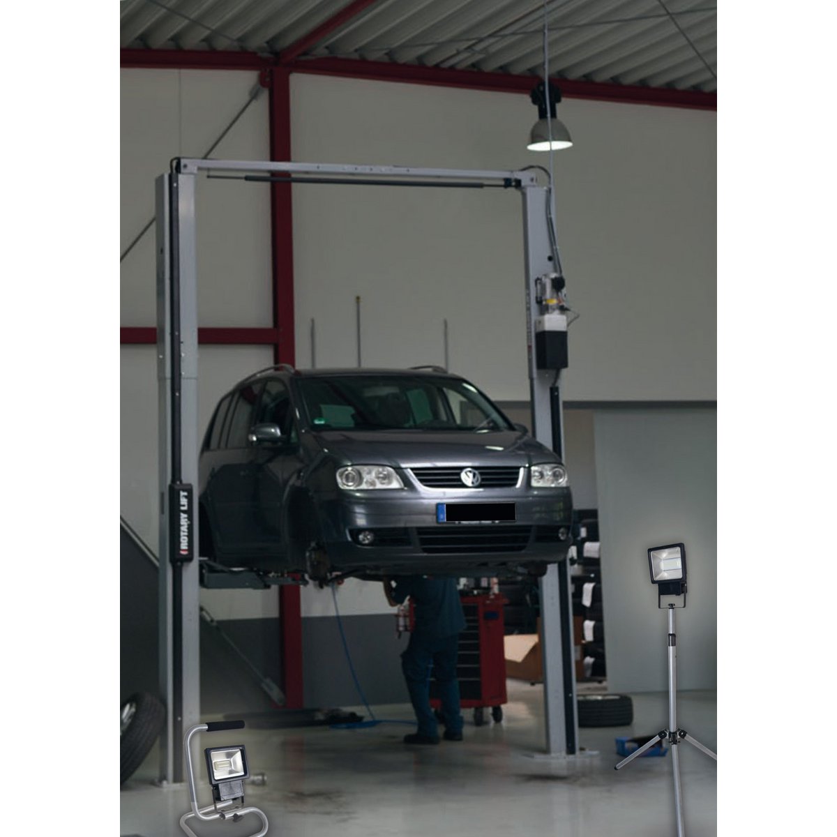 LED Outer Light "Baro" gemaakt van metaal en glas in het zwart, met geïntegreerde LED