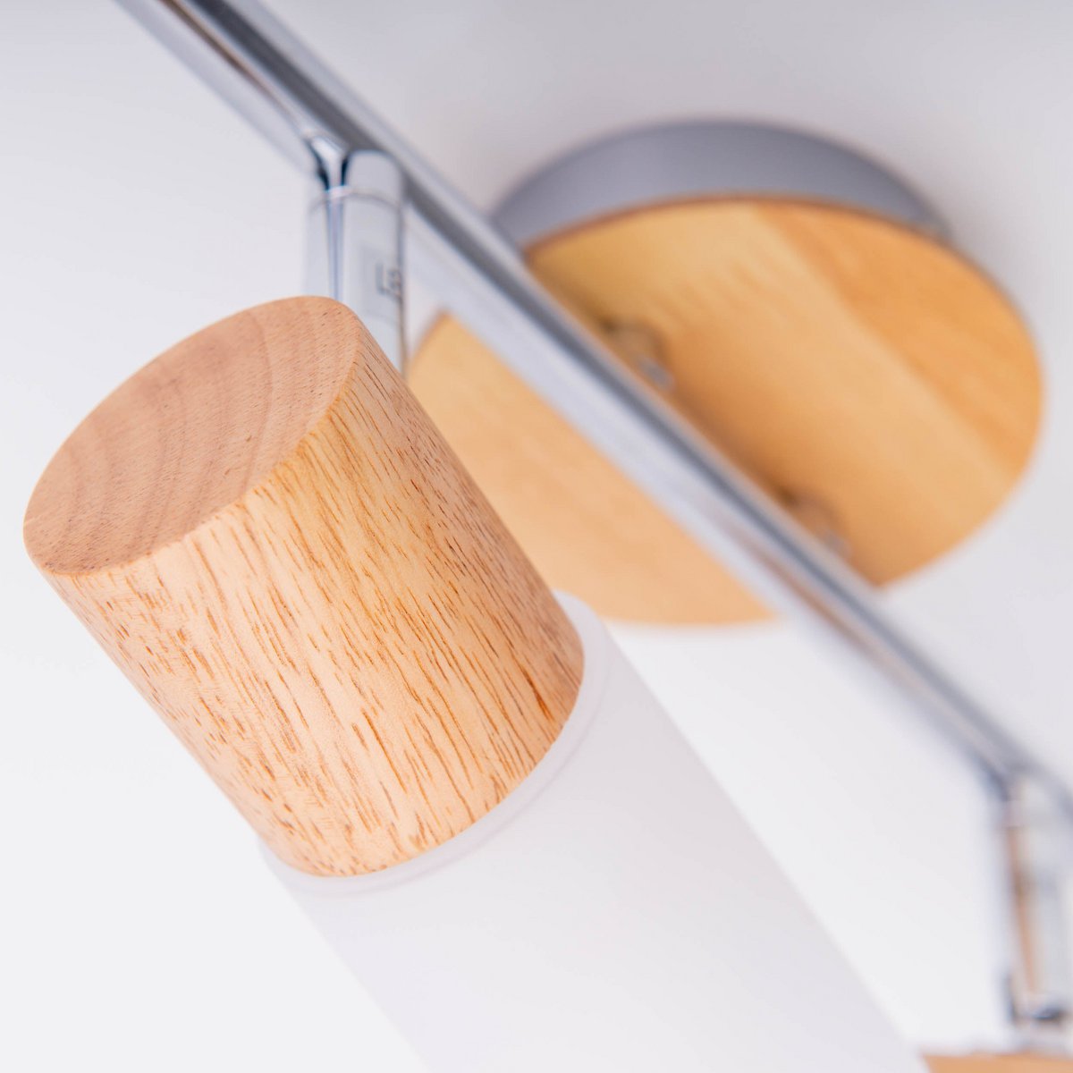 2 Wandplafondspot "Todtnau", metaal, hout en plastic, E14, 39 cm lang