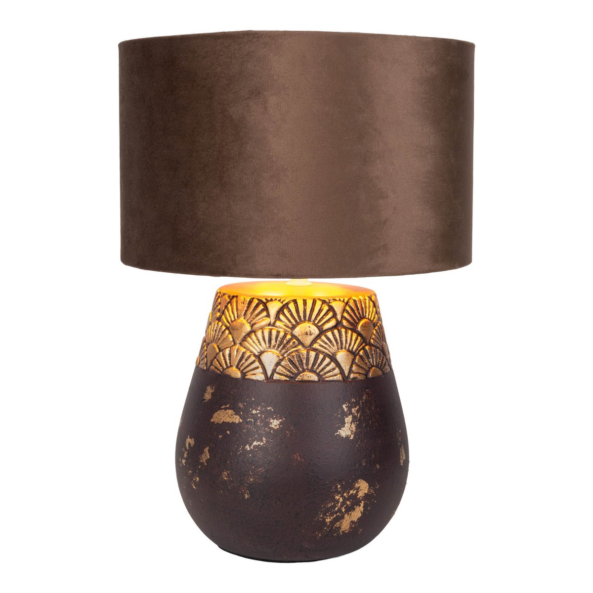 Keramische tafellamp "Bronco", tafellamp, keramiek, beige/grijs, met E14 -aansluiting, voor eetkamer, woonkamer, gang of kantoor, 39 cm hoog