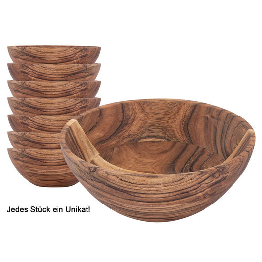 Houten kom decoratie bowl master doos 8-delige 20 of 25 cm voedsel acacia massief