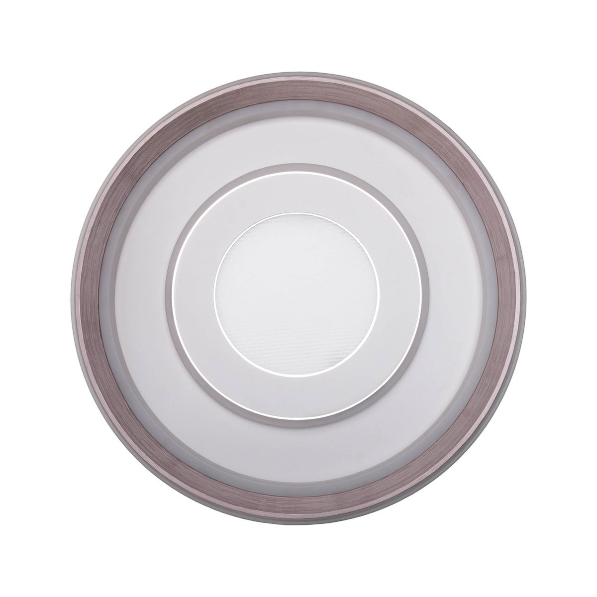 LED-plafondlamp "Doira" Ø 50,5 cm, 7,5 cm hoog, metaal en plastic in zilver en wit, geïntegreerde LED's, 3600 lm licht licht, dimable, CCT-functie 3000-6500 K, nachtlichtfunctie