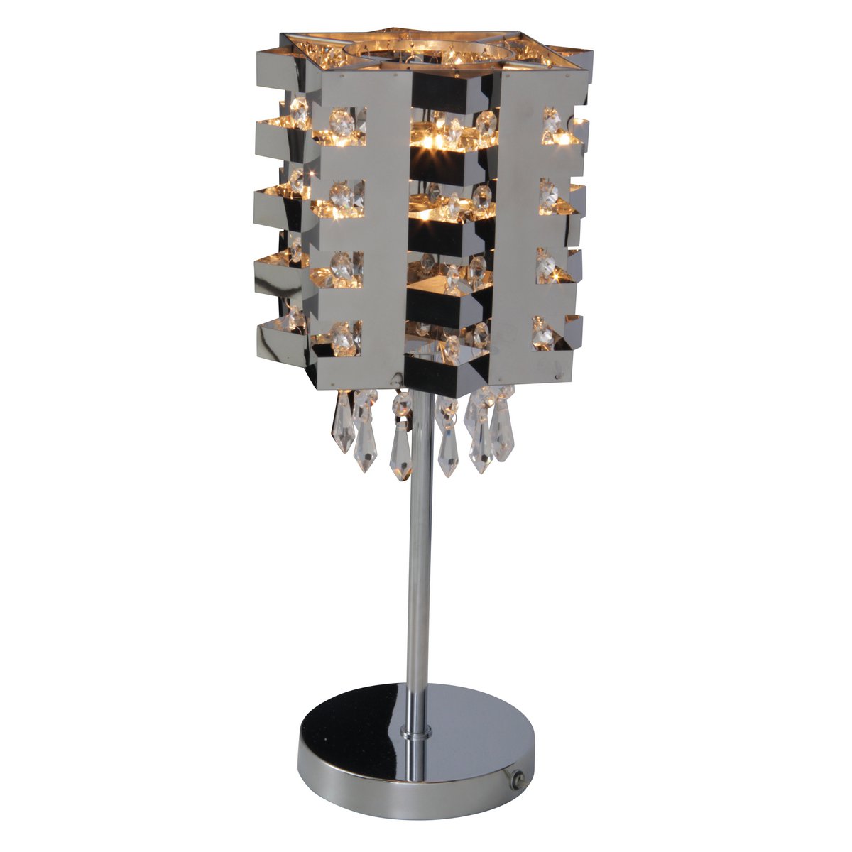 Tafellamp "Crystallo" gemaakt van metaal en glas, chroom, E27