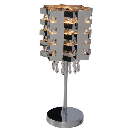 Tafellamp "Crystallo" gemaakt van metaal en glas, chroom, E27