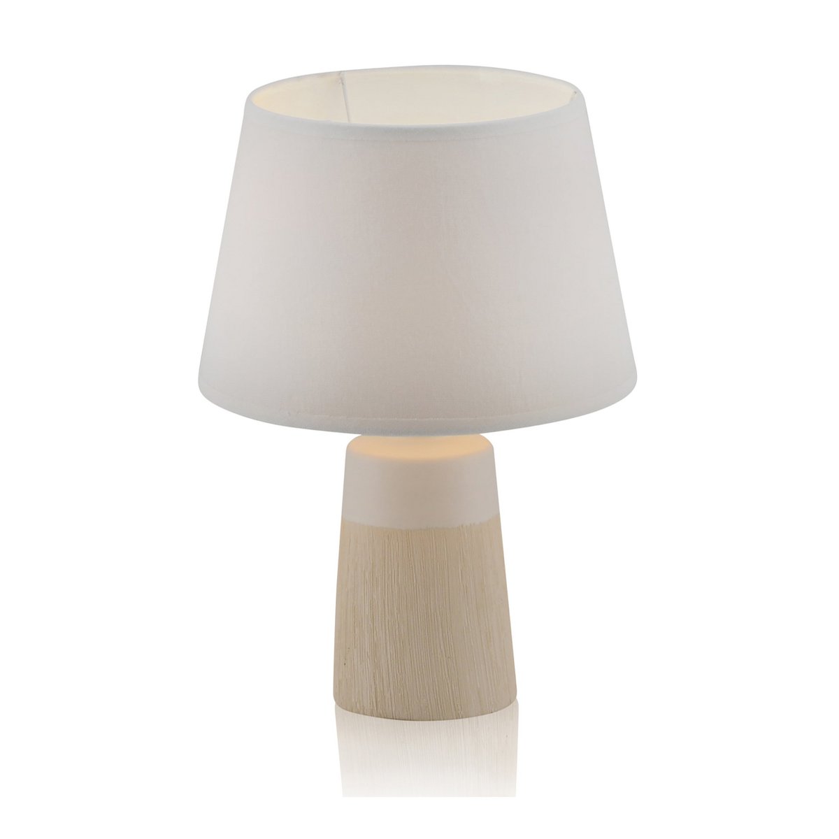 Keramische tafellamp "Talia", tafellamp gemaakt van keramiek, beige/wit, met E14 -versie, voor eetkamer, woonkamer, gang of kantoor, 31 cm hoog