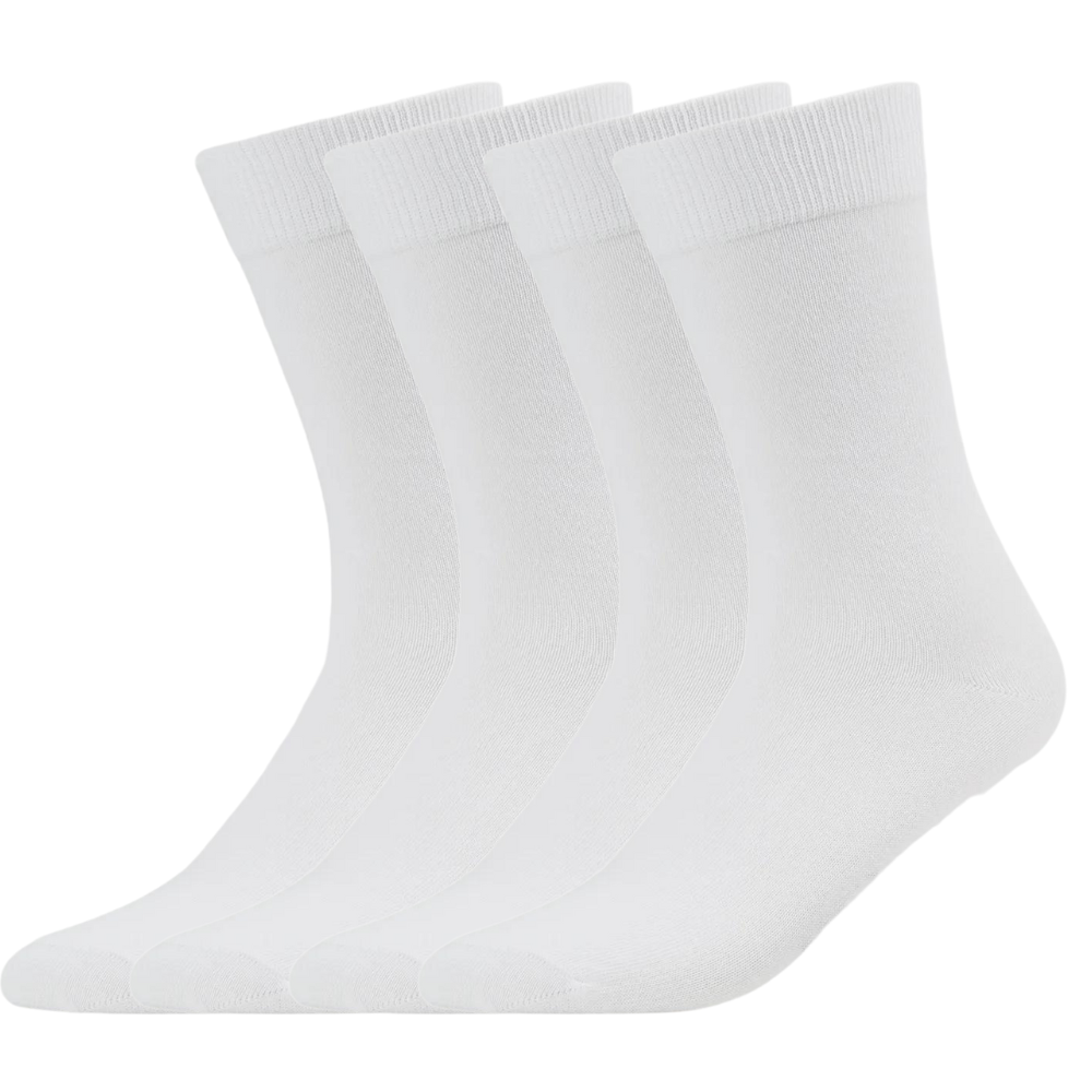 green-goose Bamboe Herensokken - 4 Paar - Wit - 95% Bamboe
