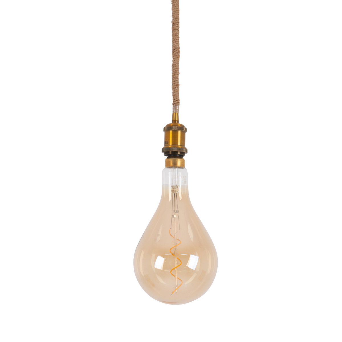 Metalbaldachin "Ontario" decoratieve hanglamp gemaakt van metaal in alt-messing en jute, E27-versie, verlichting voor woonkamers of kantoor.