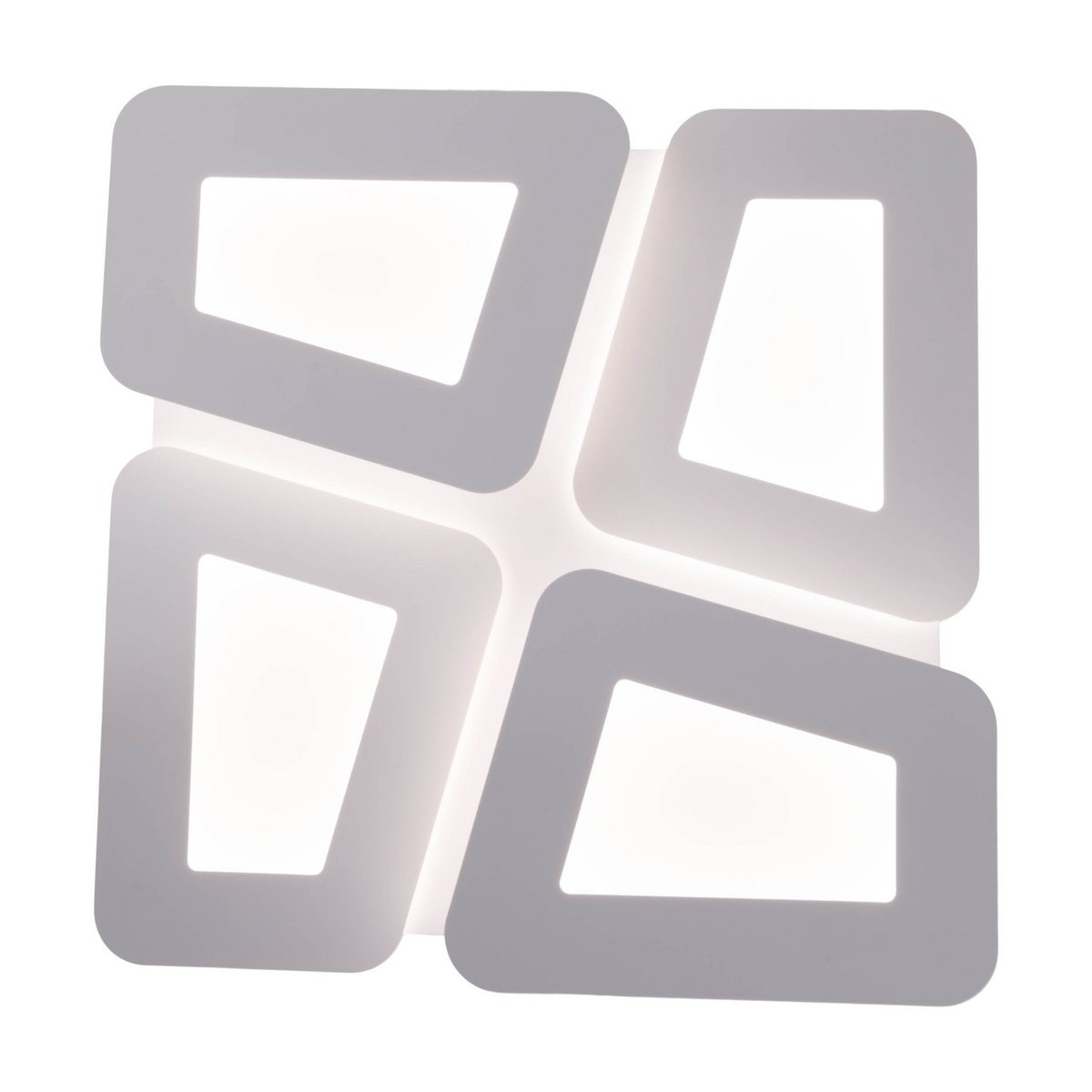 LED -plafondlamp "SIMEN" 48 x 48 cm, metaal en plastic, wit, geïntegreerde LED's, warm wit