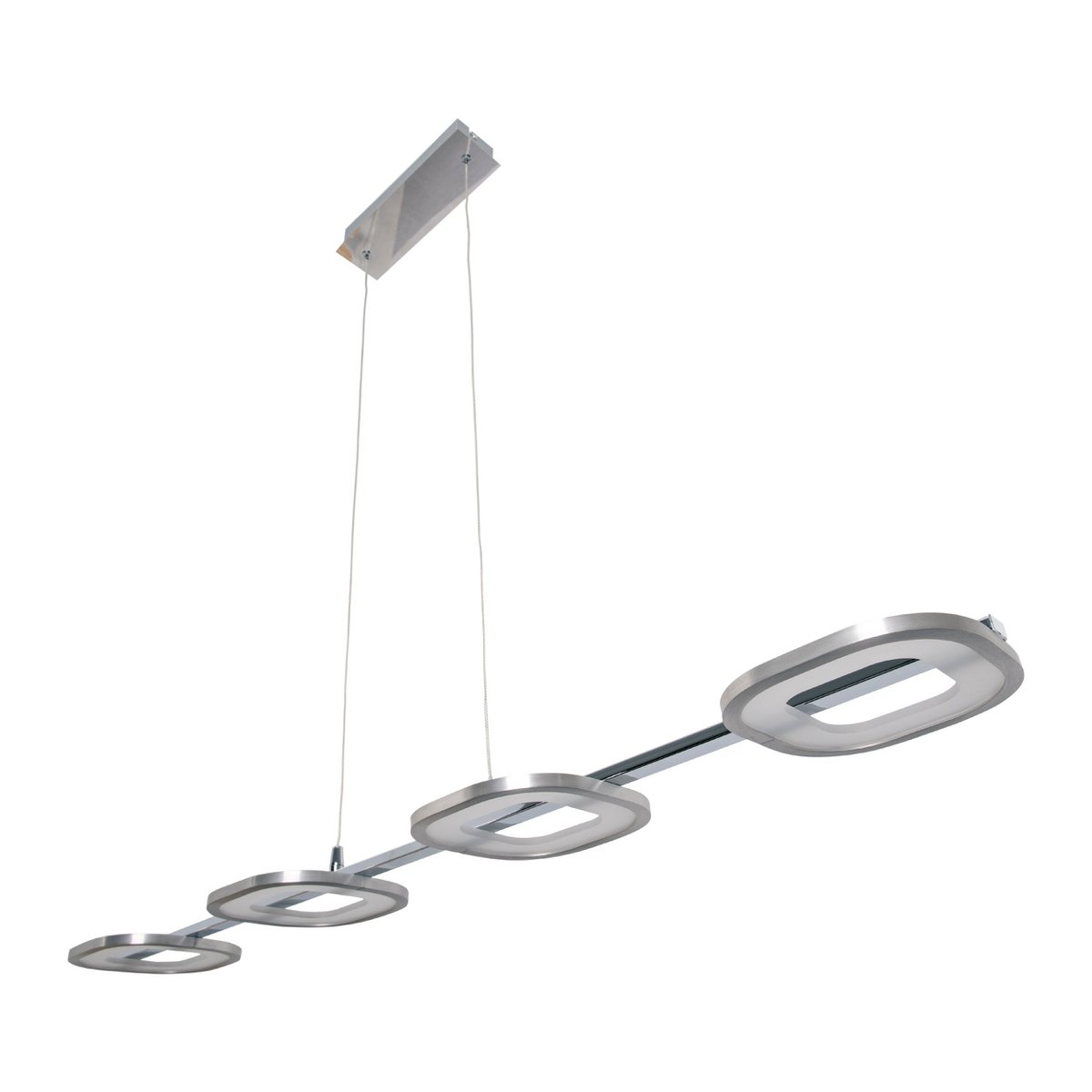 LED hanglamp "balk" gemaakt van metaal en plastic in stalen blank, met geïntegreerde LED