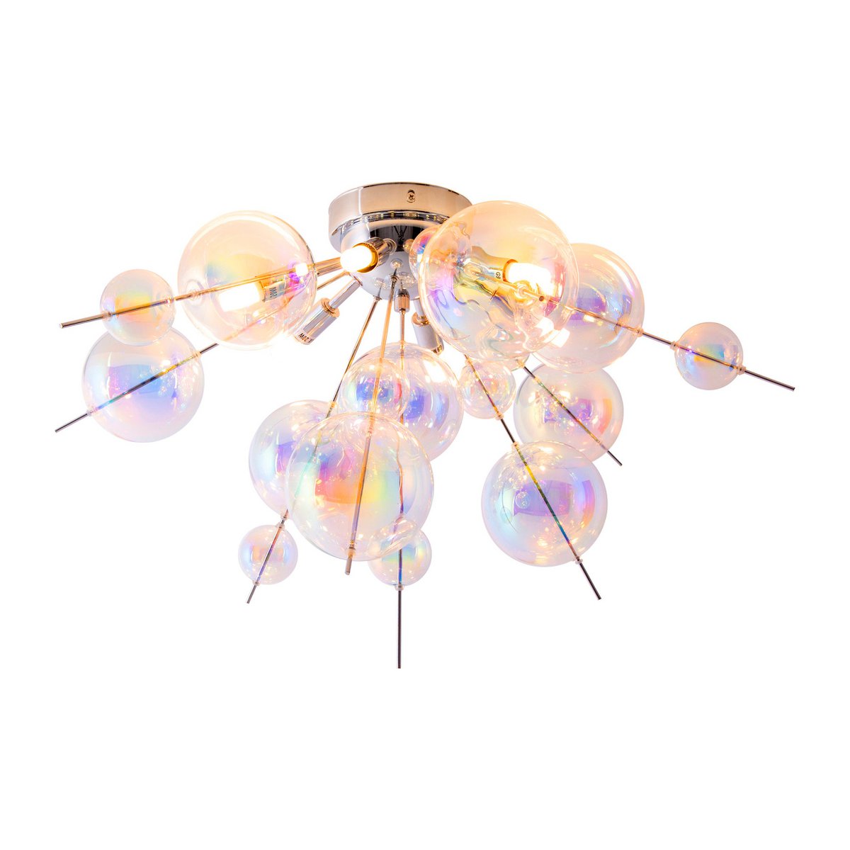 Plafondlamp "explosie" iris gemaakt van metaal en glas, G9 -versies, plafondlamp voor eetkamer, woonkamer, gang of kantoor, Ø57 cm