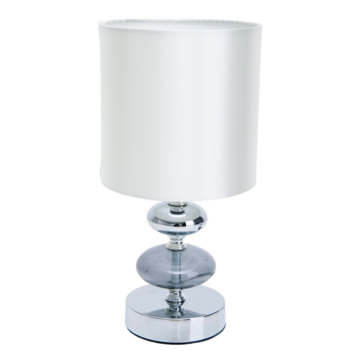 Stof, tafellamp "mali", tafellamp gemaakt van metaal- en textielmateriaal, wit, met E14 -aansluiting, voor eetkamer, woonkamer, gang of kantoor, tafellamp voor woonkamer of eetkamer, bedlamp 28,5 cm hoog