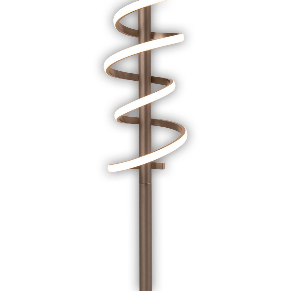 LED staande lamp "Belleza", moderne vloerlamp gemaakt van metaal en plastic in nikkel mat en wit, met stevig ingebouwde LED's, 140 hoog, verlichting voor woonkamer, eetkamer, slaapkamer of kantoor.