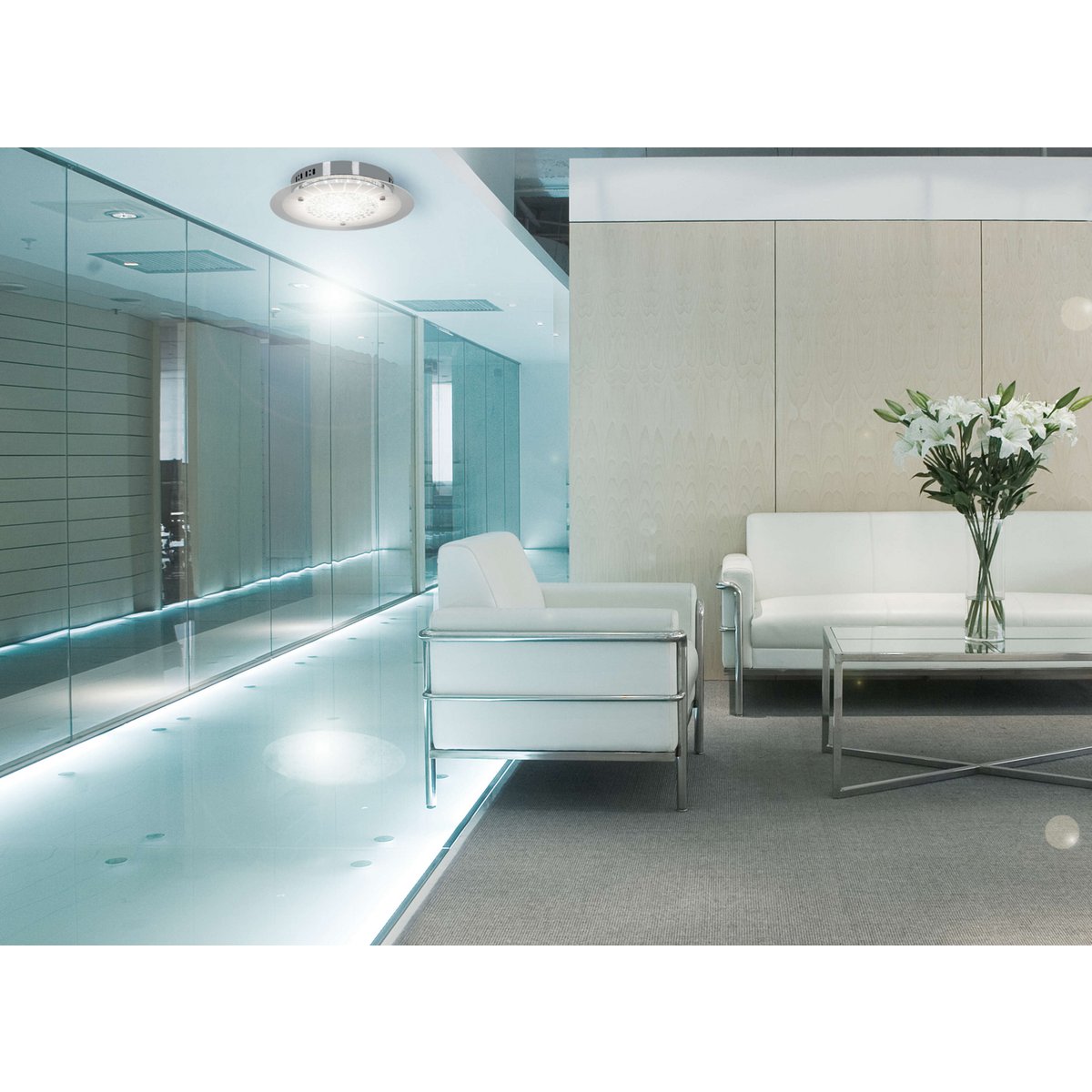 LED plafondlamp "Chur" met kristaleffect