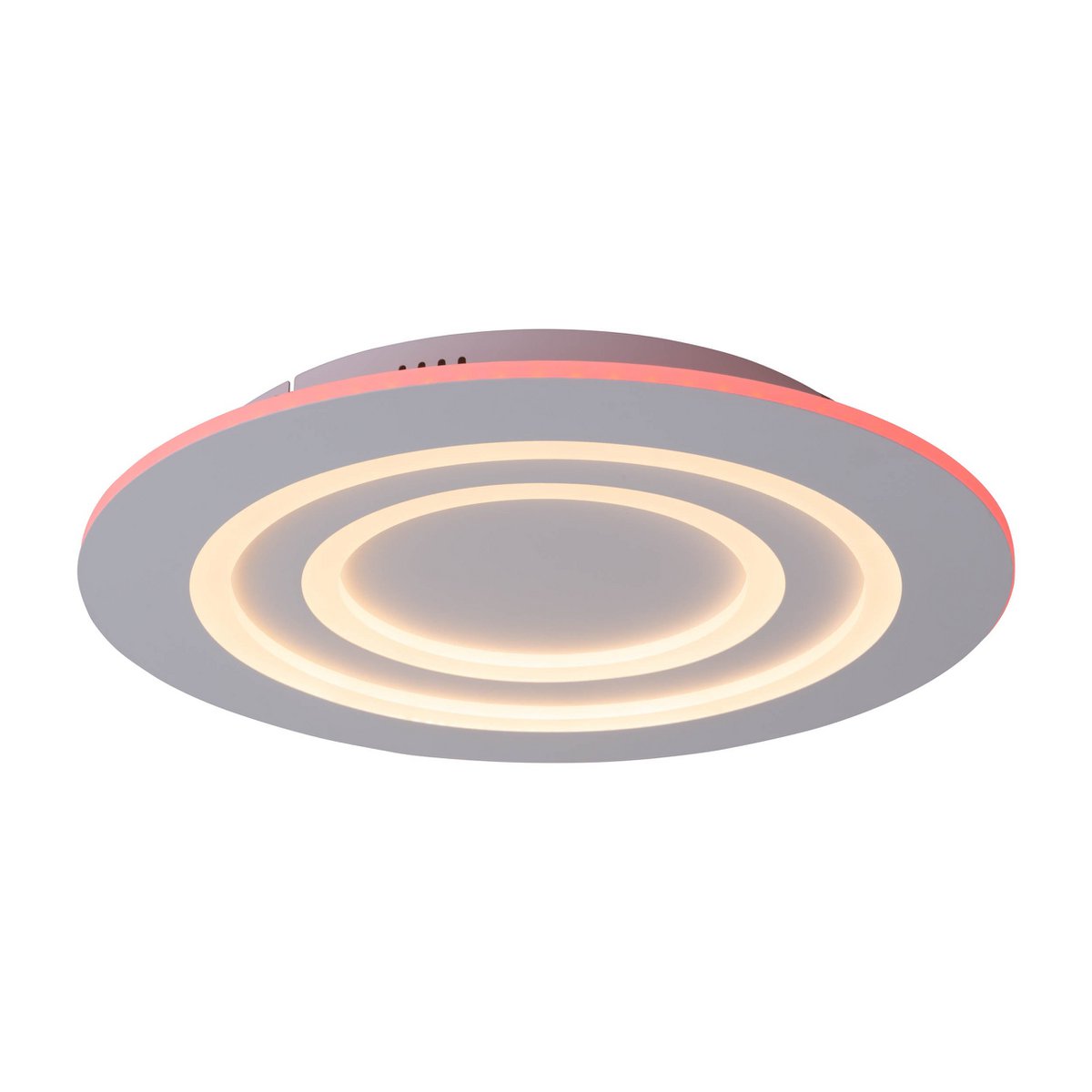 LED-plafondlicht "mirel" Ø 50 cm, 6 cm hoog, metaal en plastic in wit, geïntegreerde LED's, 2400 lm, dimmable, CCT-functie 3000-6500 K, RGB kleurverandering