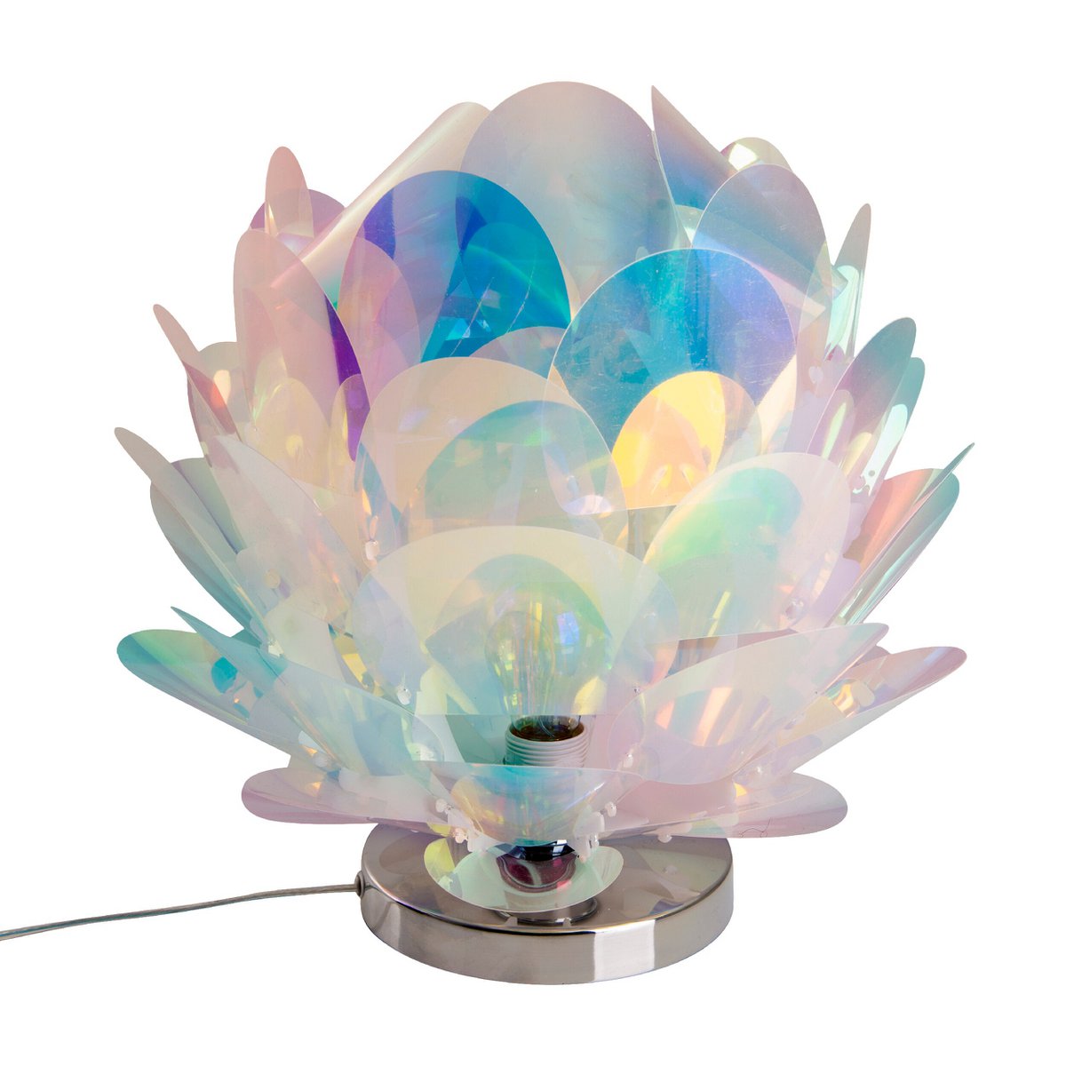 Tafellicht "fora" gemaakt van metaal en iriserend plastic, E27 -aansluiting, verlichting voor woonkamer, eetkamer en nachtkastje, Ø41 cm