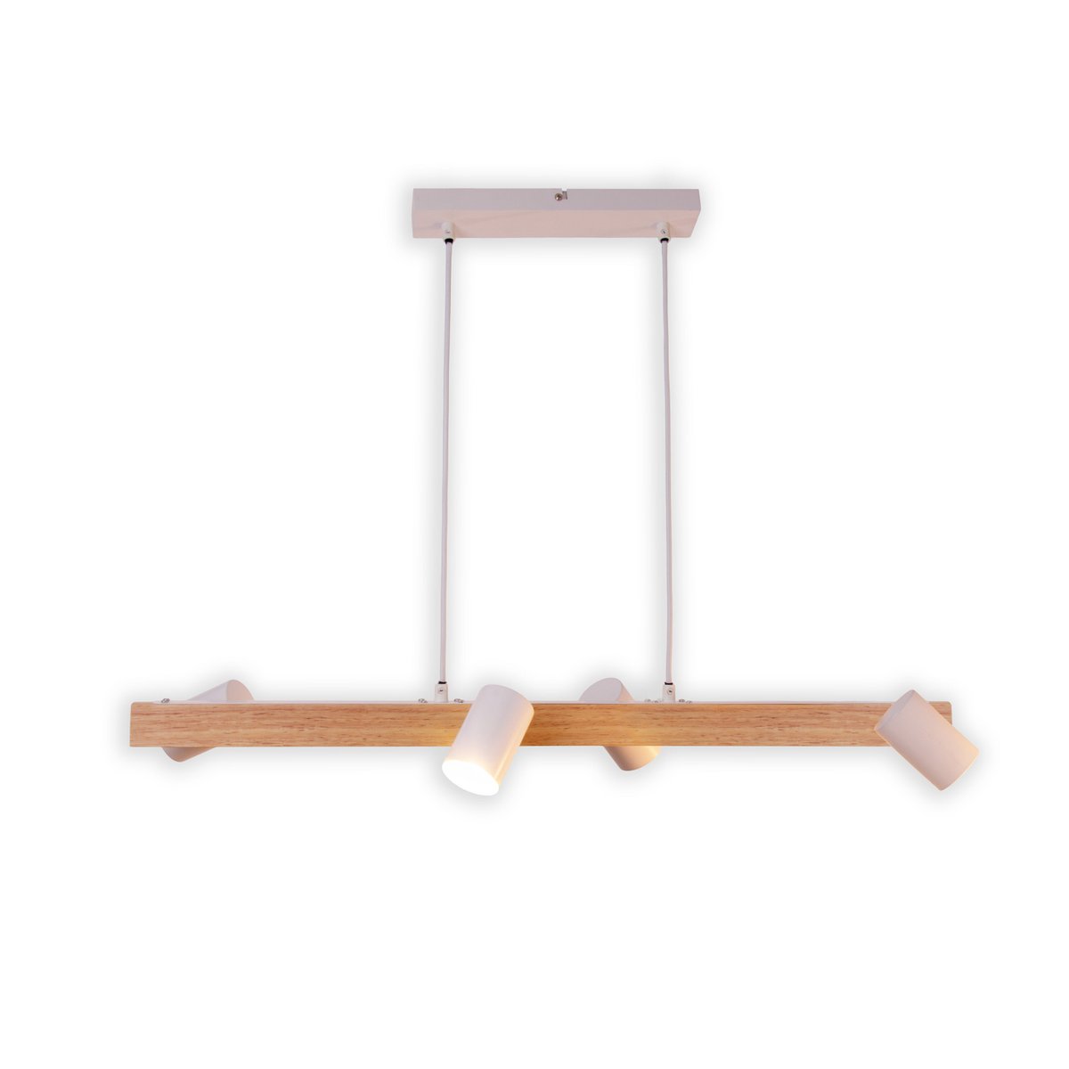 4 hanglamp "Frida" wit, hangende lamp, metaal, wit, GU10, hanglamp voor eetkamer, woonkamer, gang of kantoor, 80 cm lang