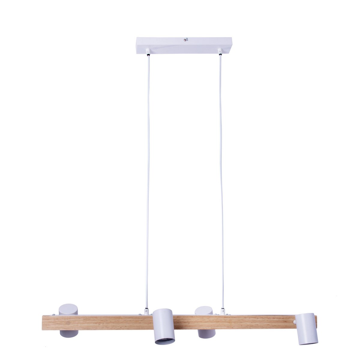 4 hanglamp "Frida" wit, hangende lamp, metaal, wit, GU10, hanglamp voor eetkamer, woonkamer, gang of kantoor, 80 cm lang