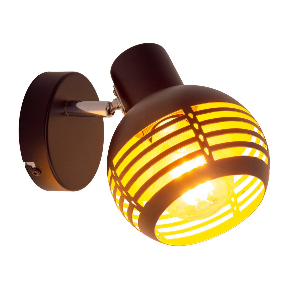 1er muur- en plafondlamp, plek "casco" gemaakt van metaal in zwart en goud, met E27 -aansluiting, 23 x 12 x 14 cm. Stijlvolle verlichting voor woonkamer, eetkamer of keuken.