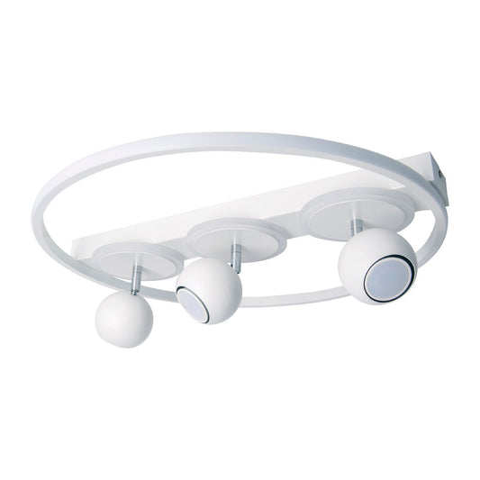 3 Spot LED -plafondlamp "Ronda" Ø 50 cm, gemaakt van metaal en plastic, wit, GU10, vlekken binnen