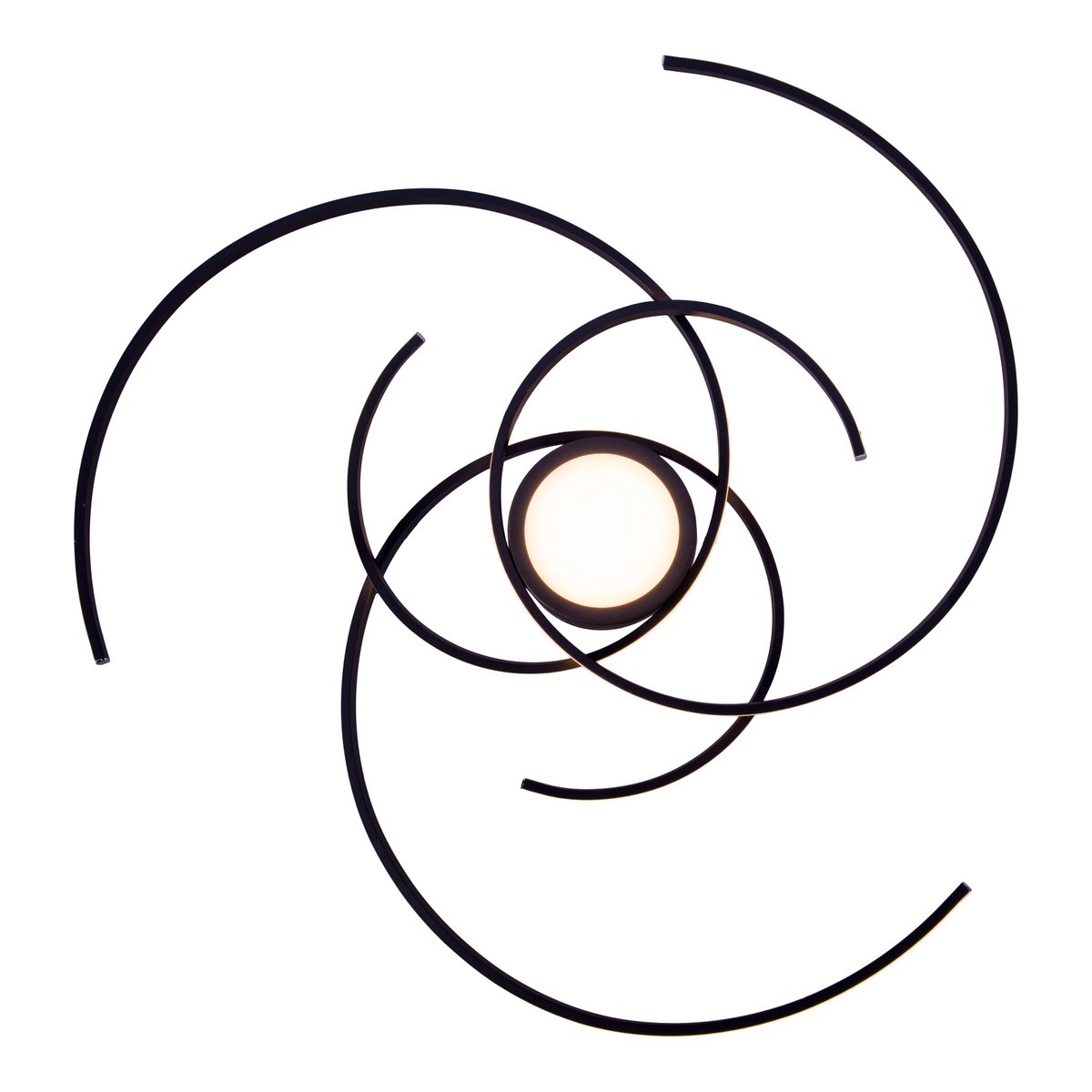 LED -plafondlicht "Radon" in zwart, gemaakt van metaal en plastic, met stevig ingebouwde -in LED's Ø 57 cm