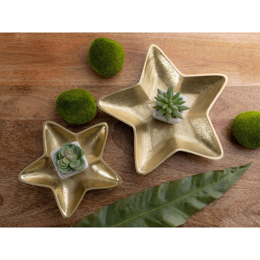 Deco Shell Star 2er Set Starlight Gold of Silver Christmas Decorations Aluminium
