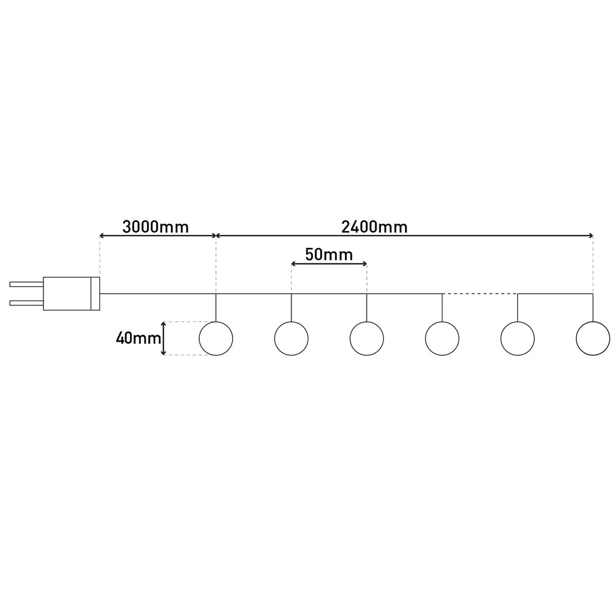 LED Outdoor Christmas Light Chain L: 250 cm rood