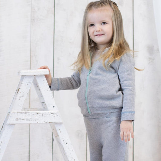 OrganicEra biologisch babyjack met capuchon, grijs