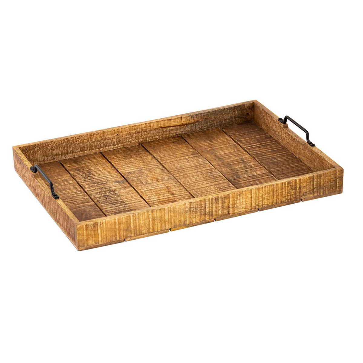 Houten lade serveerlade xxl 57x39cm lade houten decoratietablet gemaakt van mango houten vast