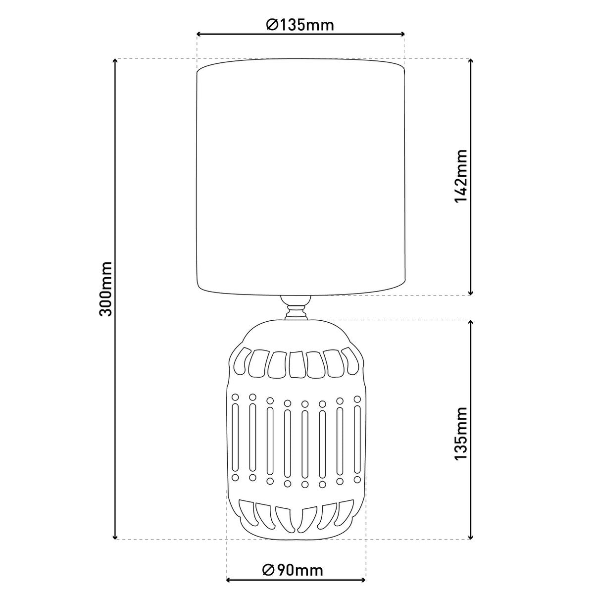Keramische tafellamp "Erida", keramische tafellamp in grijs, met E14 -aansluiting, voor eetkamer, woonkamer, gang of kantoor, tafellampen binnen