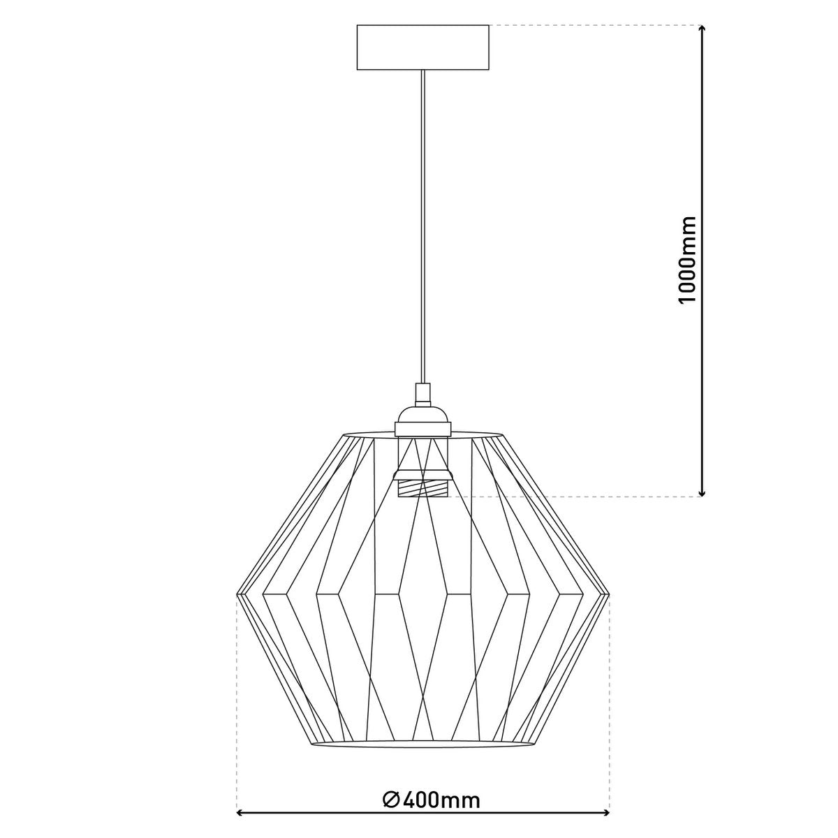 Metalen hanglamp "Fyn" d:40cm zilverkleurig