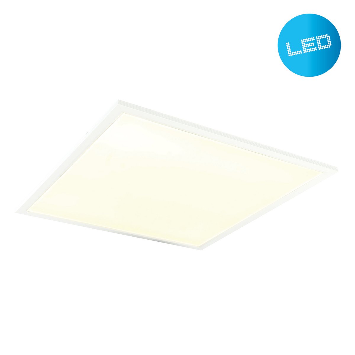 LED -insertpaneel "thore" 62x62x1cm, plafondlamp gemaakt van metaal en plastic in wit, met vaste LED's