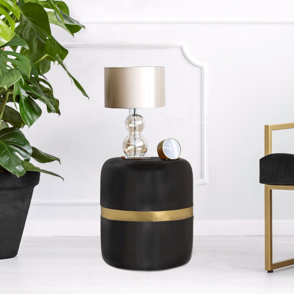 Decotisch tafeltafel rond Ø 34 uur 36 cm lamptafel soft beverley tafel metaal en glazuur