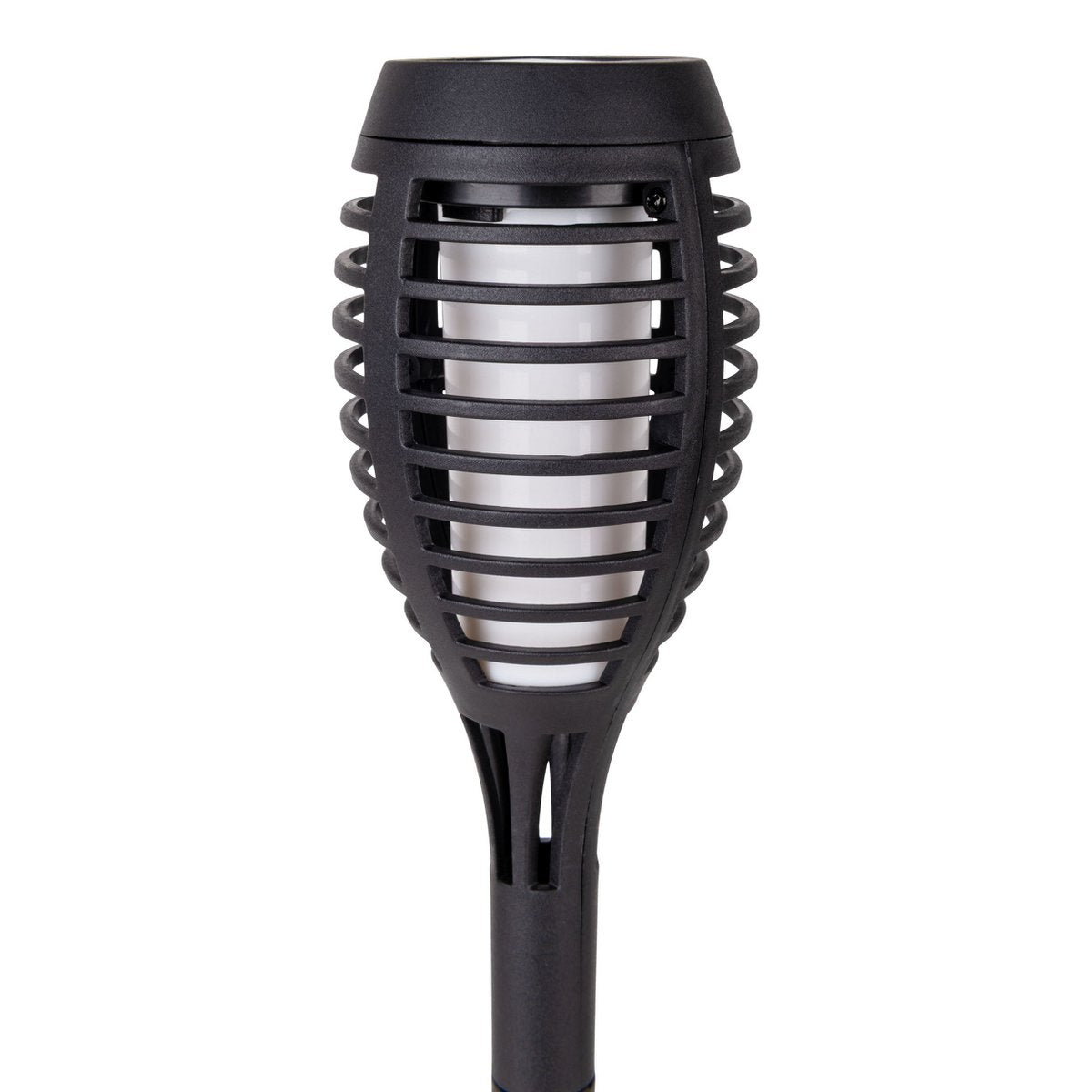 5 Set LED -aarde spies "Torch" 45 cm gemaakt van grijs plastic, met geïntegreerd LED, zonnelampje voor buiten