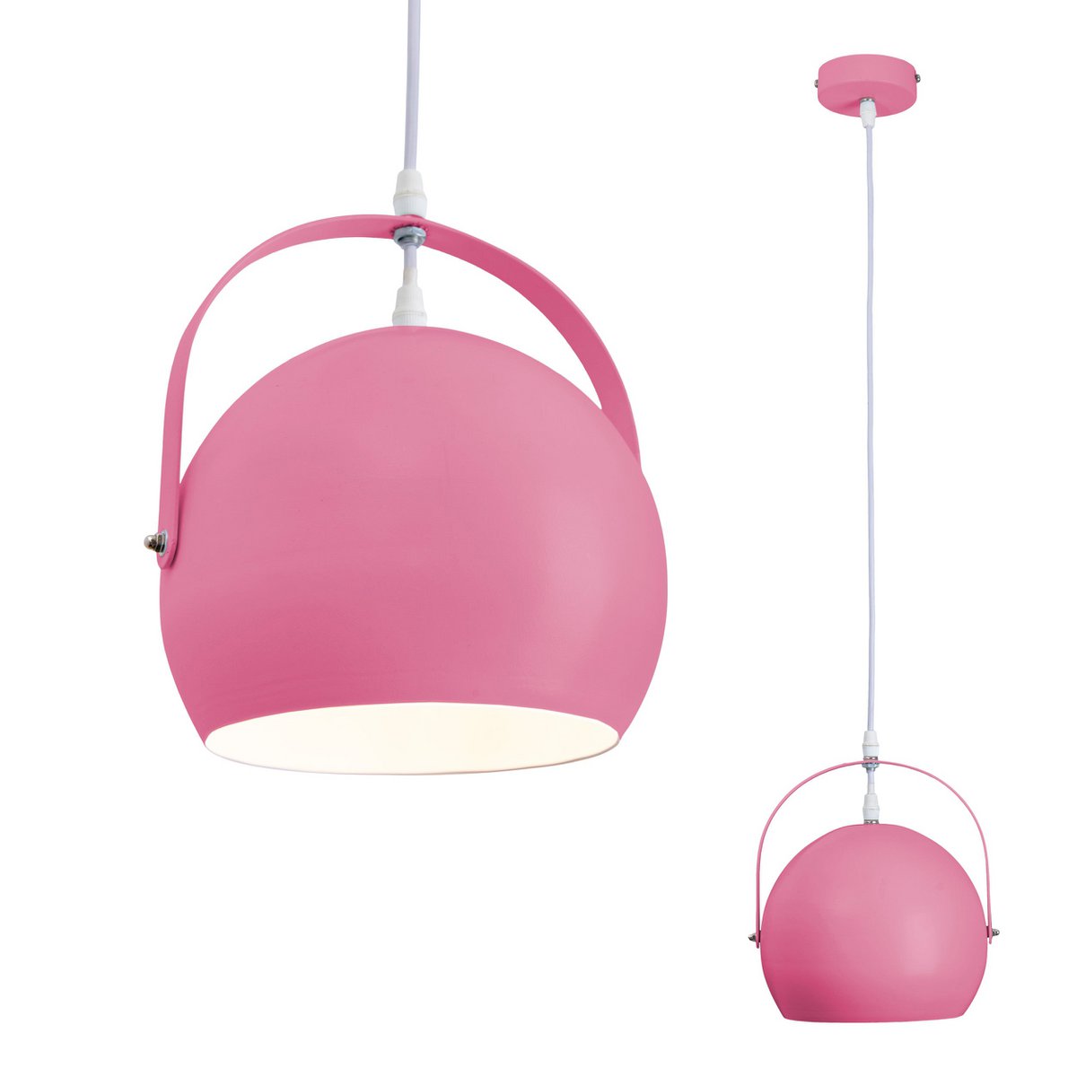 Hanger lamp "Colorado" roze Ø ca. 25 cm, metaal, E27 -aansluiting, verlichting voor woonkamer, eetkamer, kinderkamer