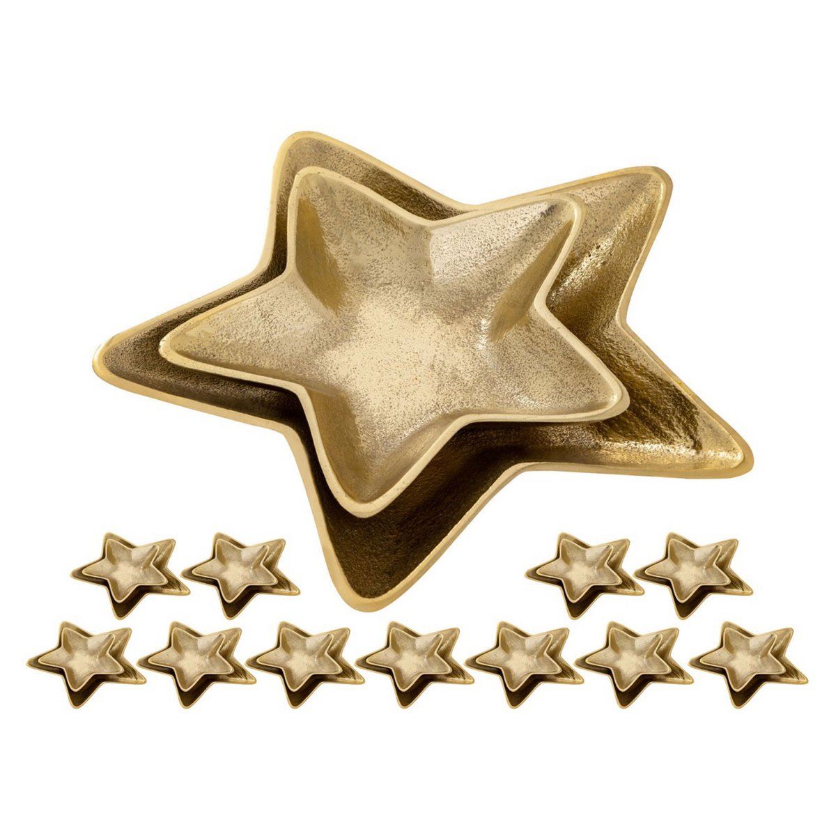 Deco Shell Star 12x 2er Set Master Box Starlight Gold of Silver Christmas Decoration aluminium