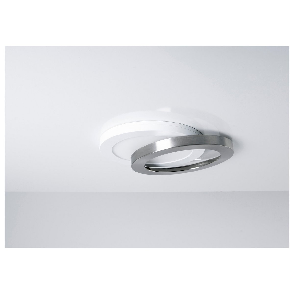 LED -plafondlamp "bonus", functie, metalen plafondlamp en plastic, ringen in chroom en wit kunnen worden gewijzigd, met stevig ingebouwde LED's, 22,5 cm diameter