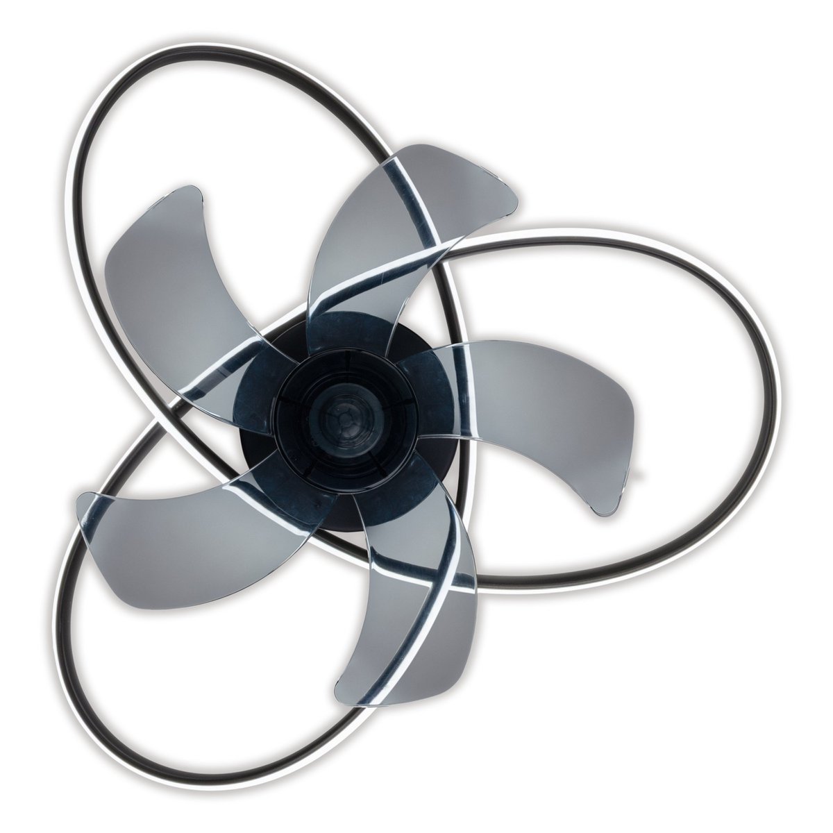 Het moderne LED -plafondlicht "Leccio" inclusief ventilator, nachtlichtfunctie, dim- en lichttemperatuurinstelling is uitgerust met stevig geïnstalleerde LED's en heeft een geschatte Øvon 58 cm.