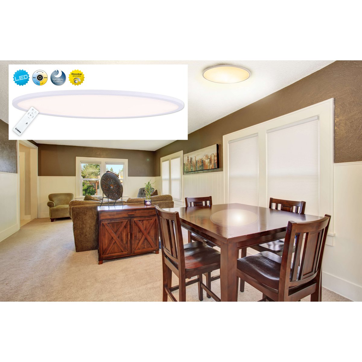 LED -plafondlamp "sorrent" ovaal 60x30cm