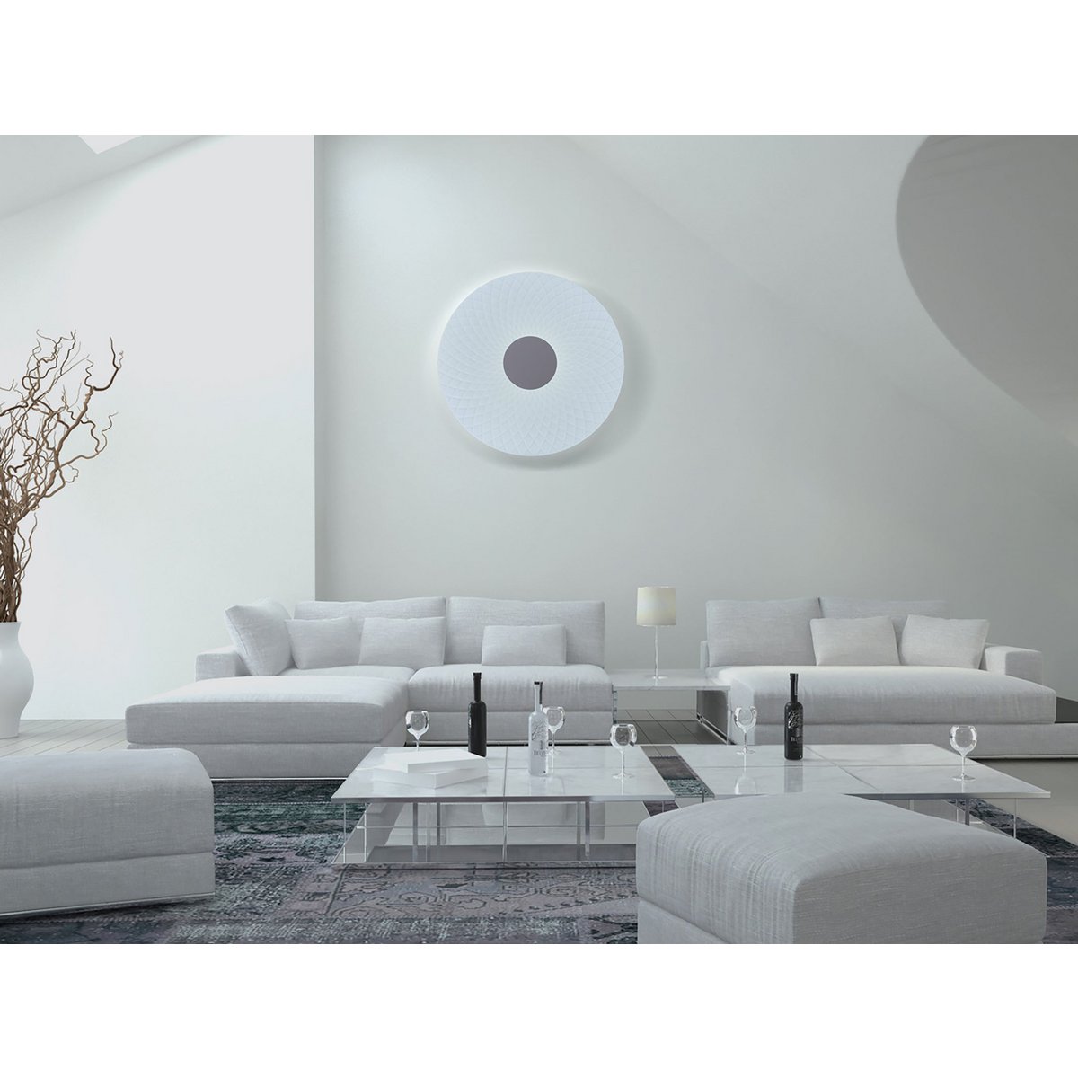 LED plafondlamp "Porto" met kristaleffect d: 48cm