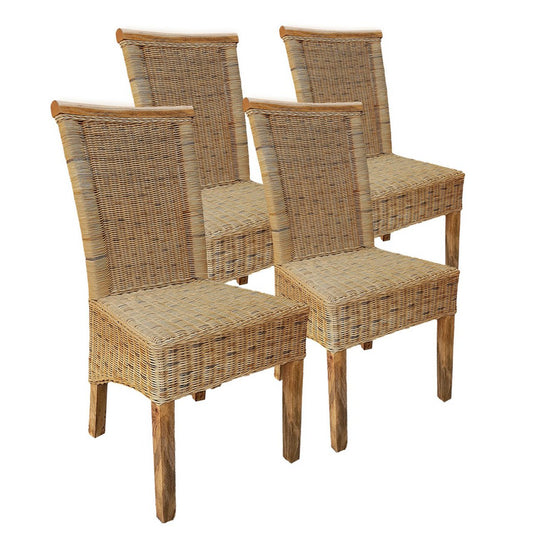 Eetkamerstoelen set van 4 rotan stoel tabacco Perth rotan stoel rieten stoel duurzaam