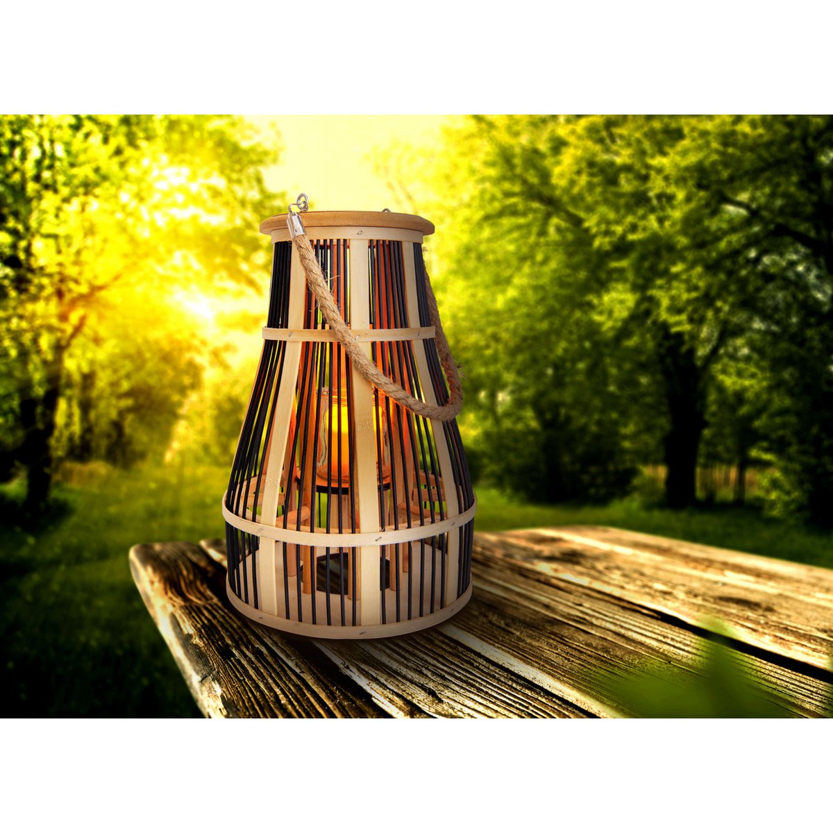 LED decoratief zonnelamp "Baluba" - Buiten metaal en plastic in goud met stevig geïntegreerde LED's