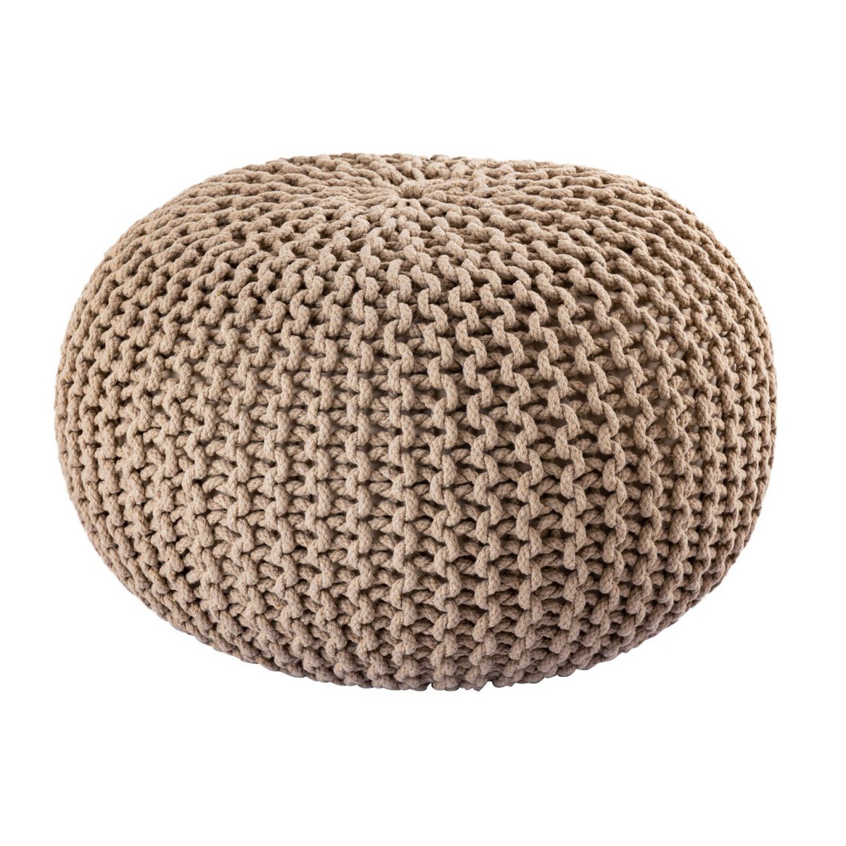 Brei -ontlasting pouf Ø 45 H 30 cm cm stoel pouf breien vloer kussen