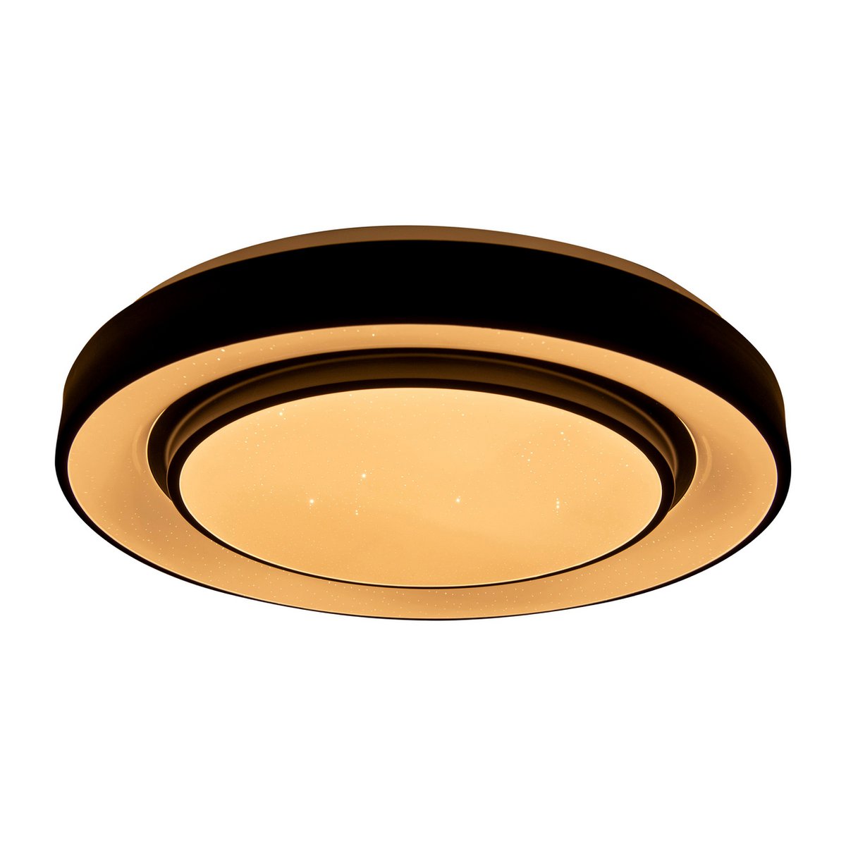 LED -plafondlamp "Monterey" Ø 47,5 cm, vele functies, gemaakt van metaal en plastic in het zwart, met geïntegreerde LED's, verlichting voor woonkamers, gang of kantoor