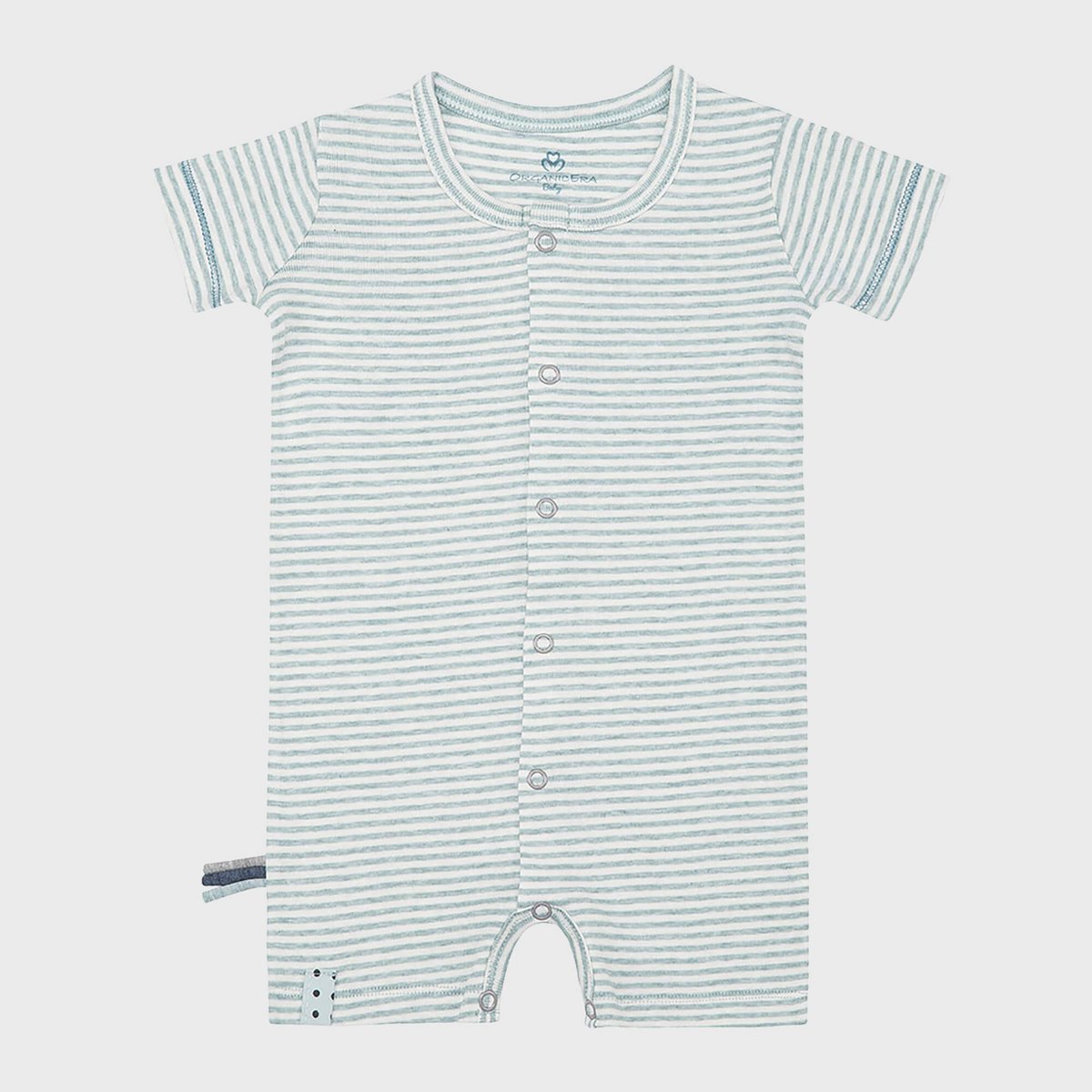 Organicera biologische baby romper, aqua