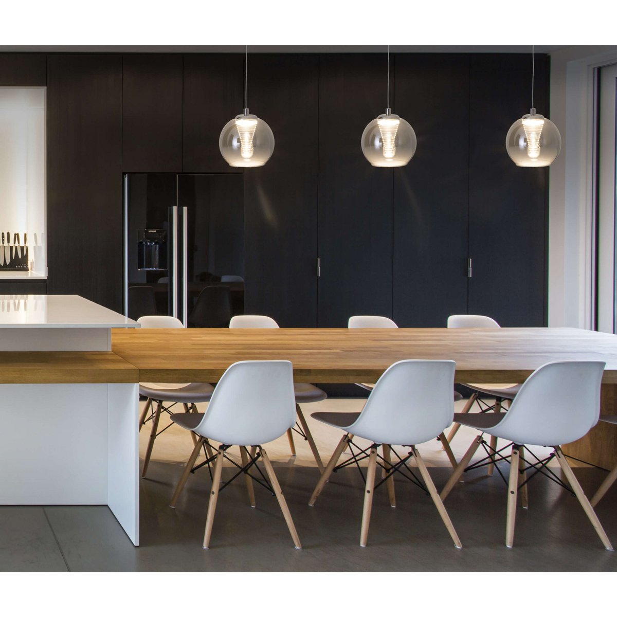 LED -hanger lamp "vaso", hanglamp gemaakt van metaal en glas in antraciet, met stevig ingebouwde LED's, hangende lamp voor eetkamer en woonkamer met een Øvon 14,5 cm.