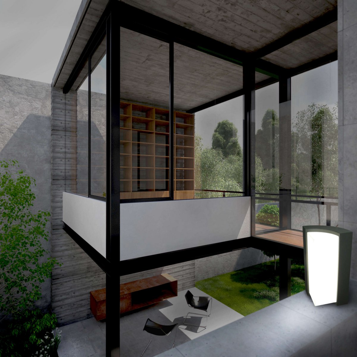 LED op de buitenwandlamp "RICO" 14,8 cm hoog, gemaakt van metaal en plastic in antraciet, met geïntegreerde LED