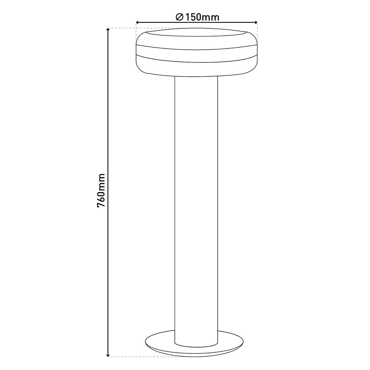 LED Outer Socket Light "paddestoel", gemaakt van metaal en plastic in antraciet, met geïntegreerde LED
